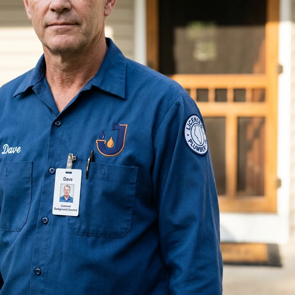 Licensed plumber showing ID badge in Sea Isle City, NJ