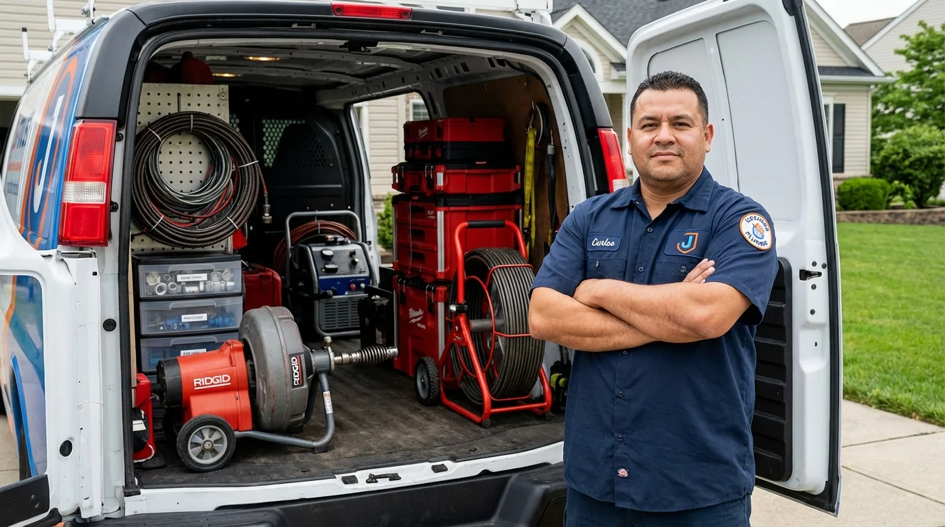 Professional drain cleaning equipment and Johns Plumbing LLC plumber in Sea Isle City