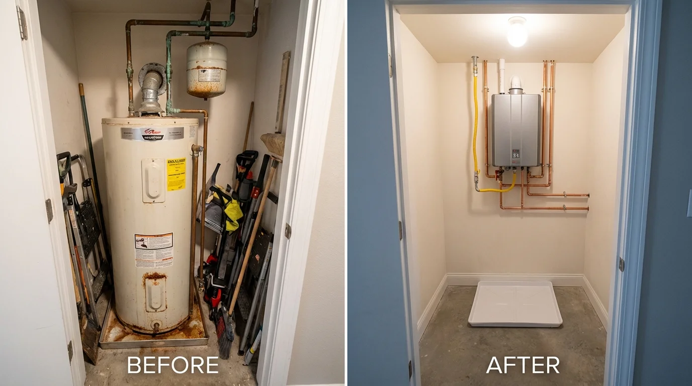 Tank water heater versus wall-mounted tankless unit comparison for Sea Isle City, NJ homeowners